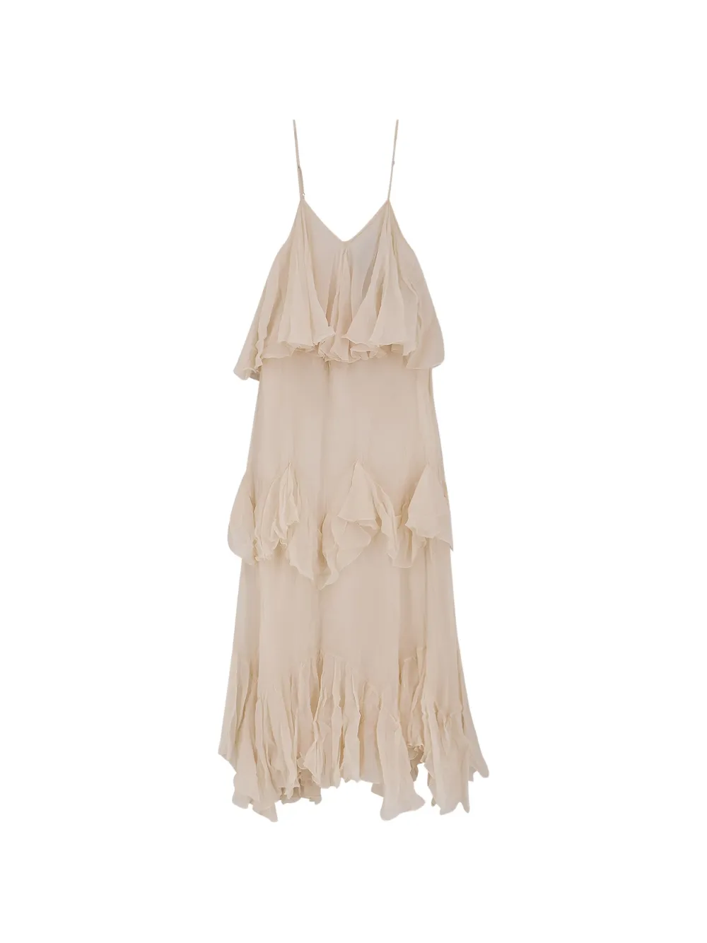 Mes Demoiselles Calimera ruffled V-neck maxi dress - Toni neutri