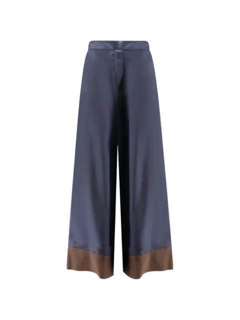 CO.GO contrasting-band silk palazzo pants