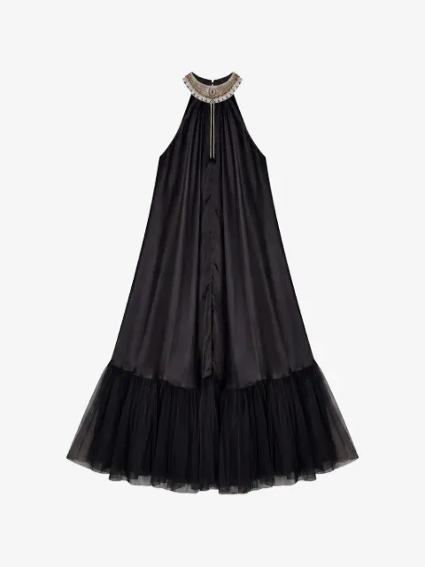 Mes Demoiselles embellished tulle-trim maxi dress