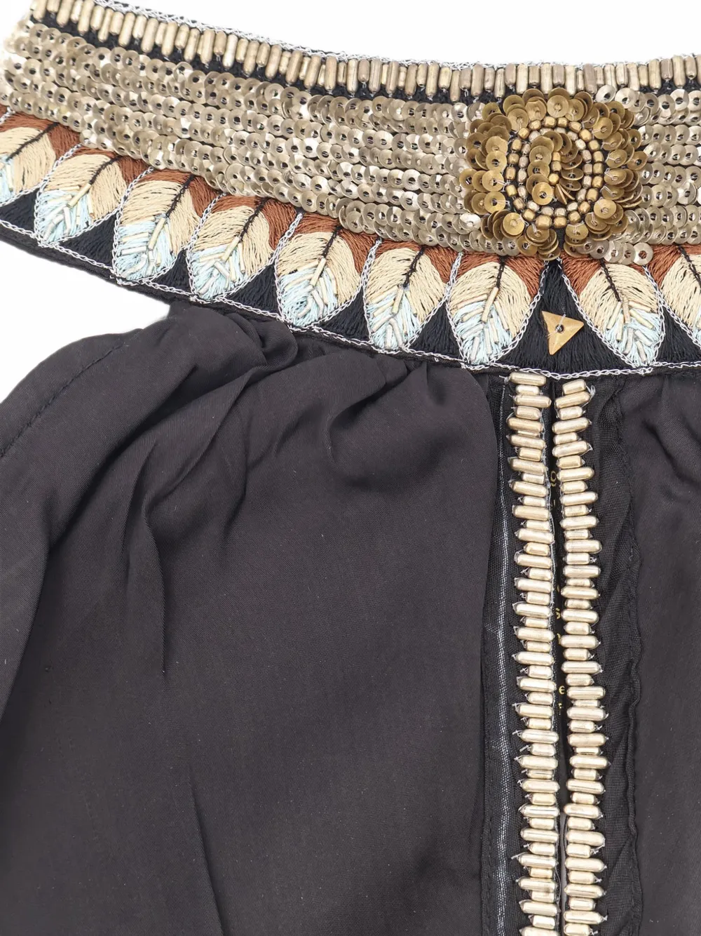 Mes Demoiselles Verfraaide maxi-jurk met tule afwerking Zwart