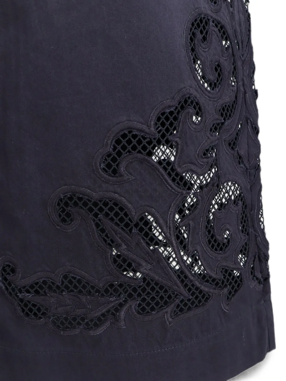 SCARLETT POPPIES Vemoza high-waist broek met borduurwerk Blauw