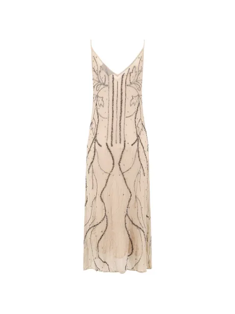 Mes Demoiselles Breny bead-embellished V-neck midi dress