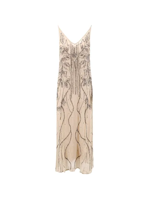 Mes Demoiselles Breny bead-embellished V-neck midi dress
