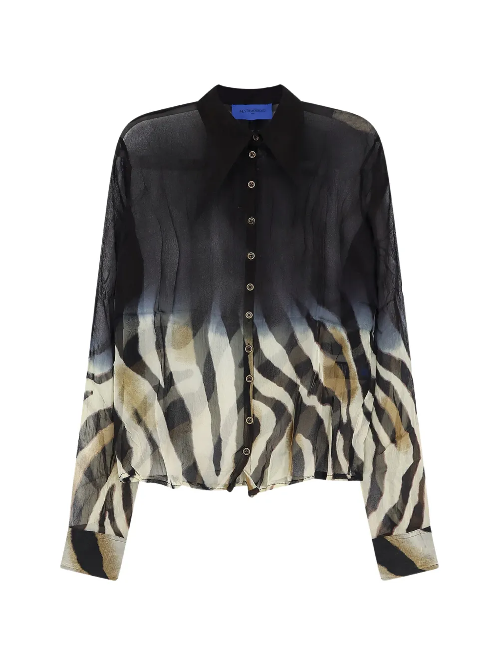 Mes Demoiselles zebra-print pointed-collar shirt - Schwarz