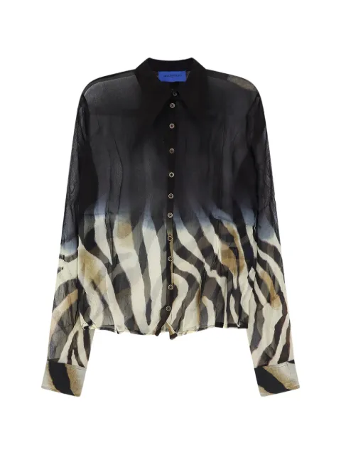 Mes Demoiselles zebra-print pointed-collar shirt