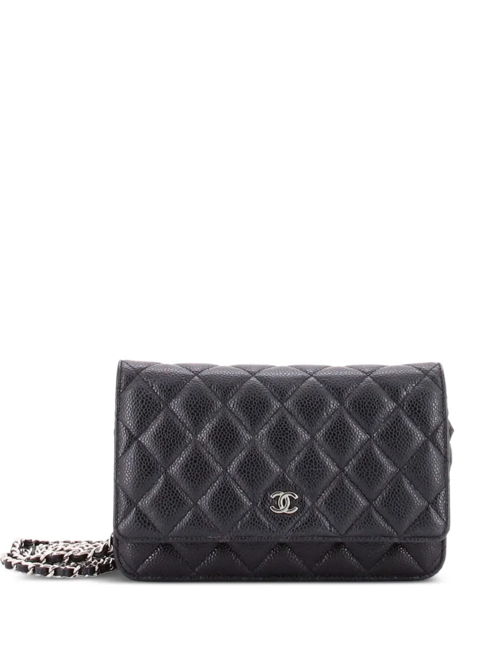 CHANEL Pre-Owned Wallet on Chain Quilted Caviar crossbody bag - Nero