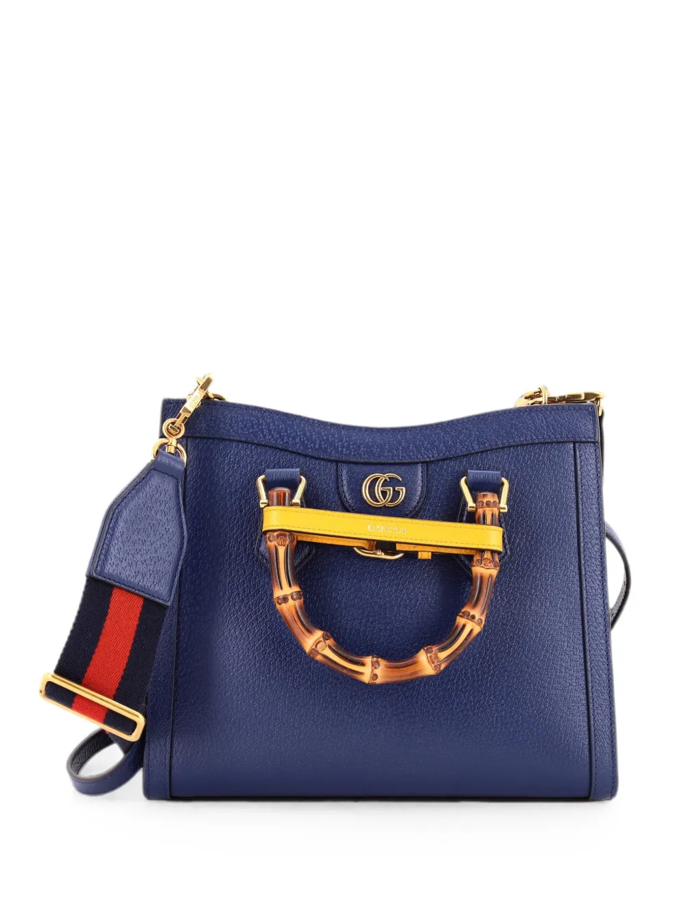 Gucci Pre-Owned Diana NM Bamboo Handle Leather Small tote bag - Blue