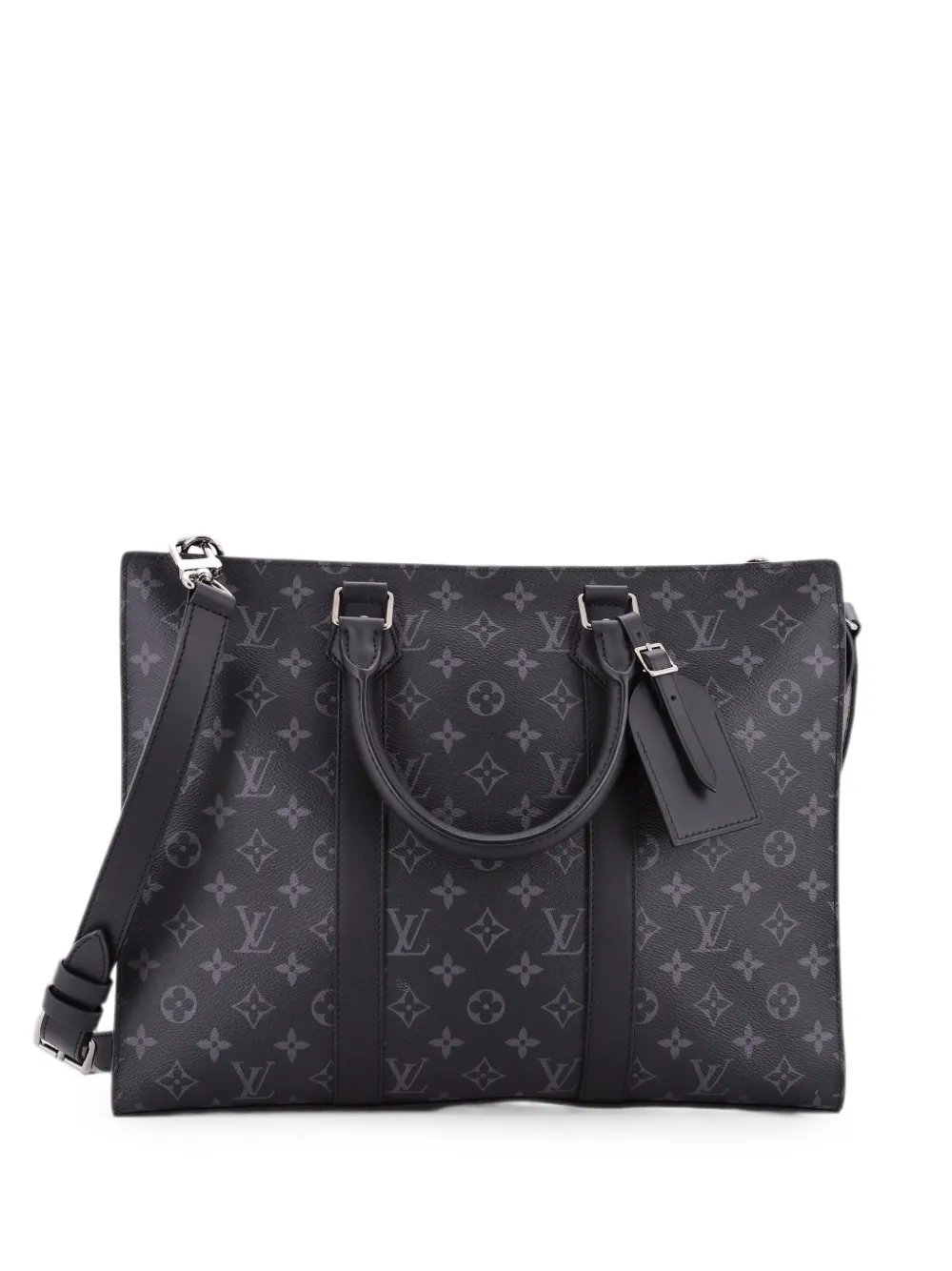 Louis Vuitton Pre-Owned Sac Plat Zipper Monogram Eclipse Canvas Horizontal tote bag - Black