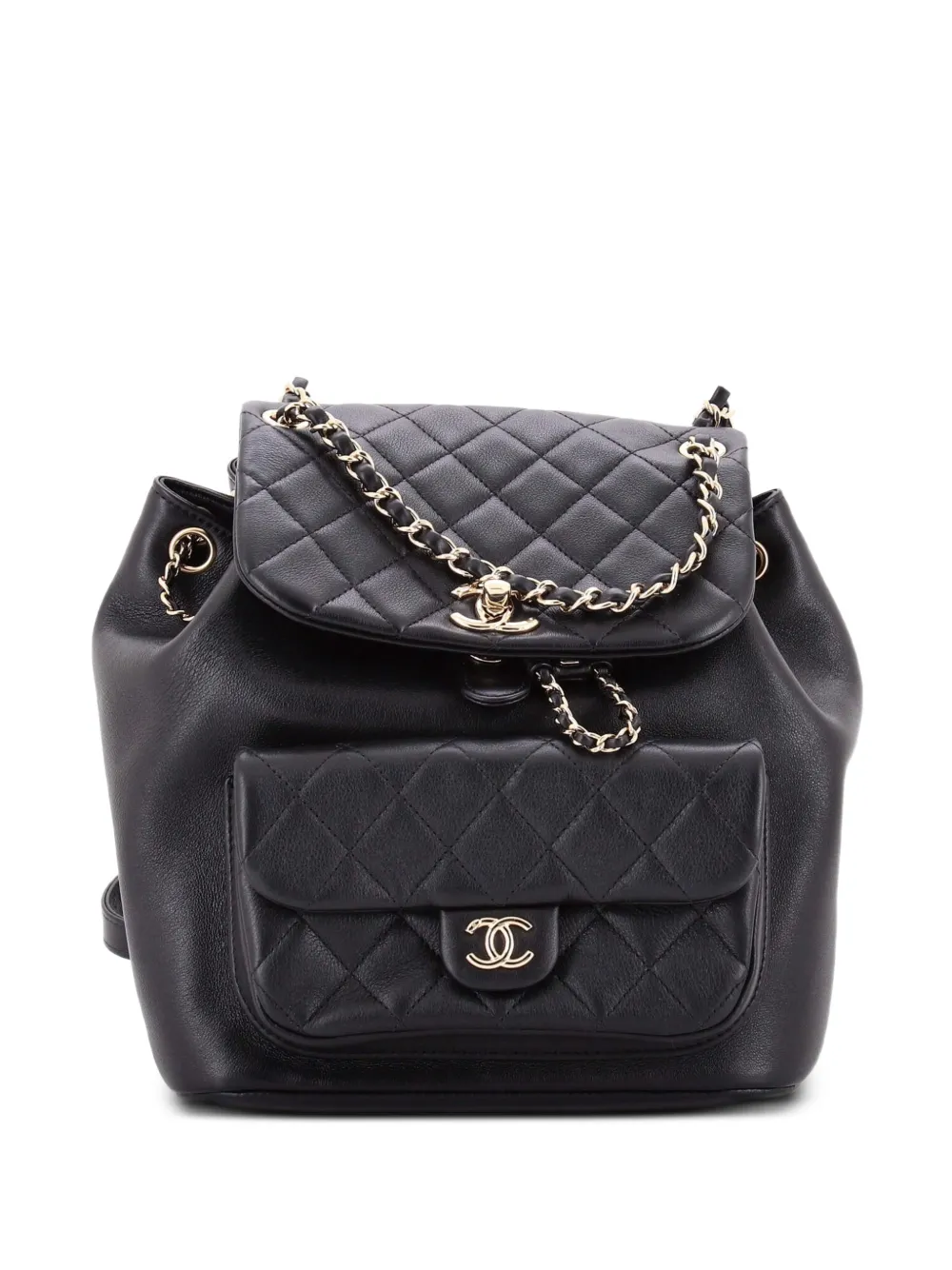 CHANEL Pre-Owned Großer Duma Rucksack mit Kordelzug - Schwarz