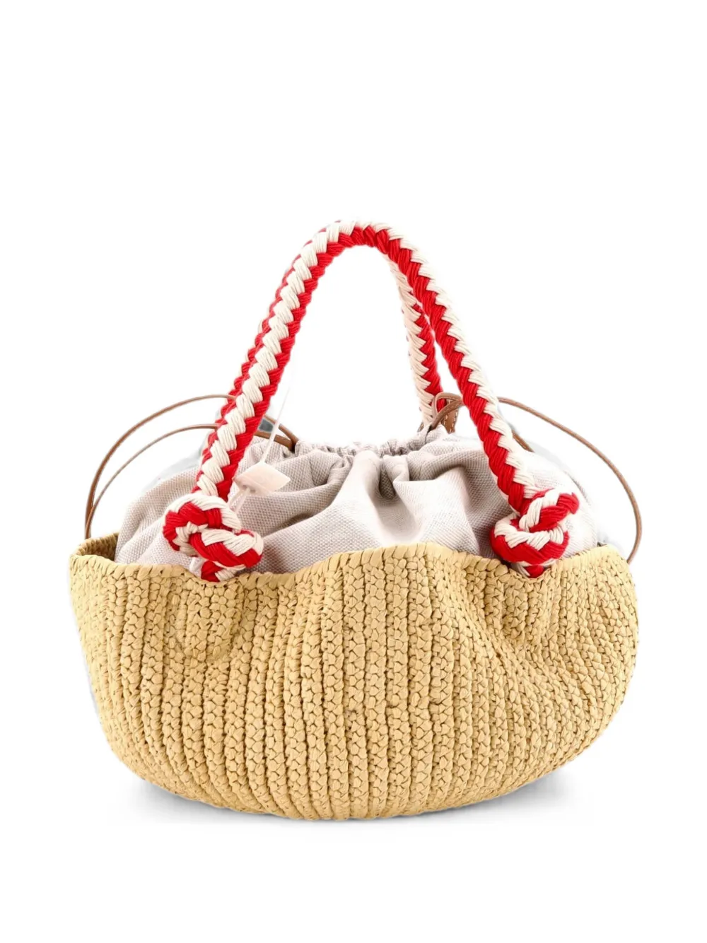 Prada Pre-Owned Basket Crochet Raffia Small tote bag - Neutrals