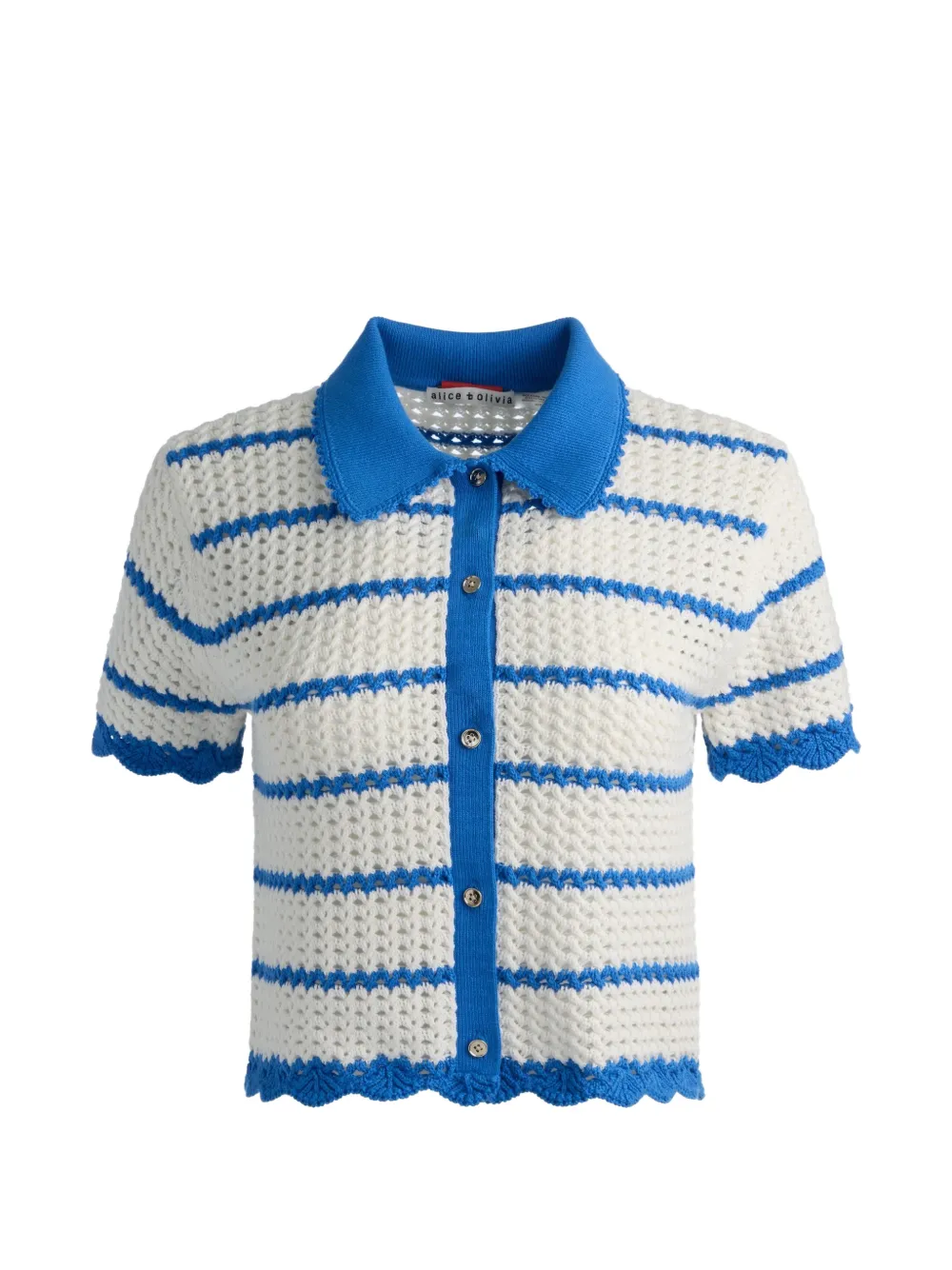 alice + olivia Randall pointelle-knit cardigan - Weiß