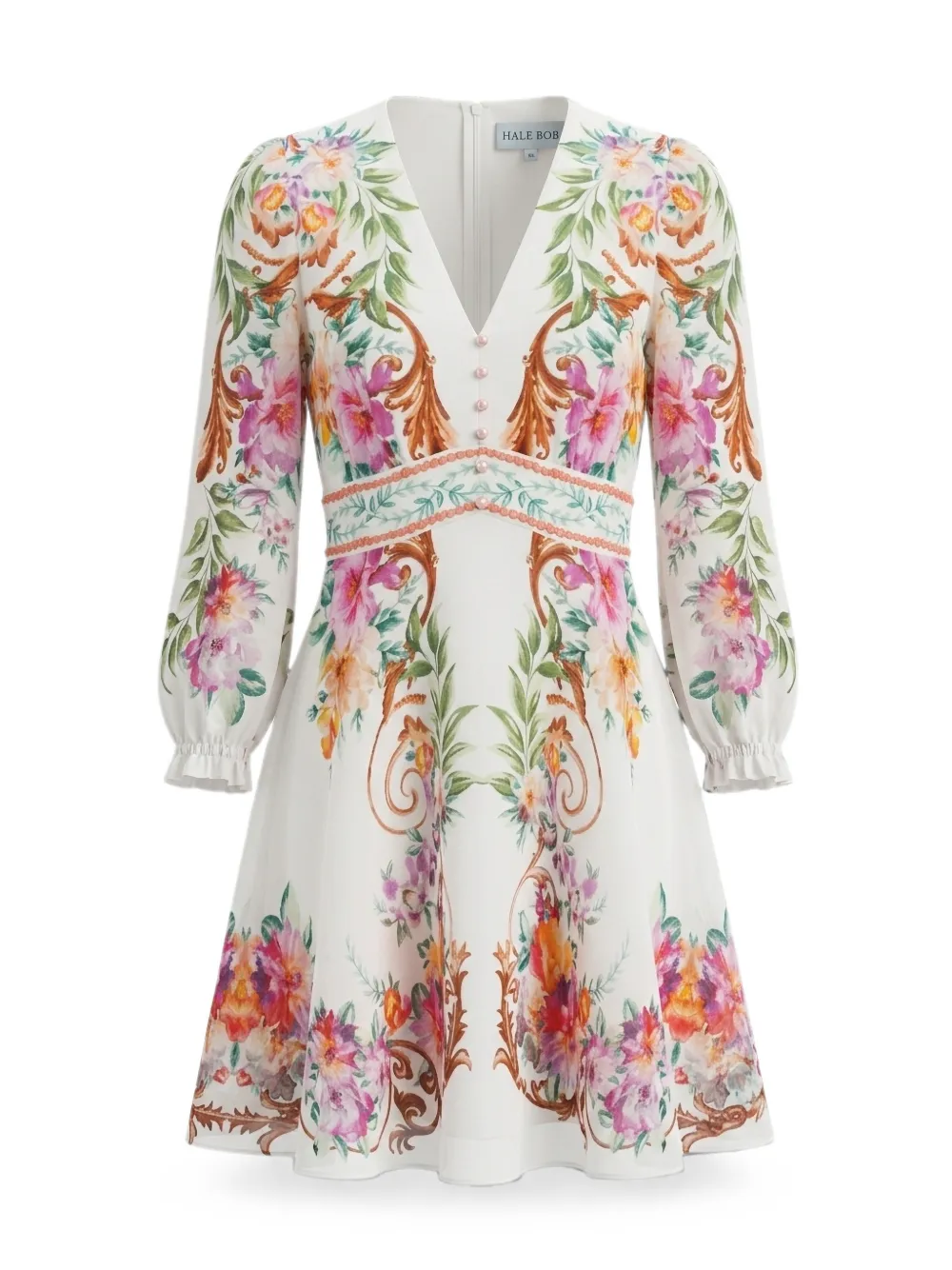Hale Bob Frida mini-jurk met bloemenprint Wit
