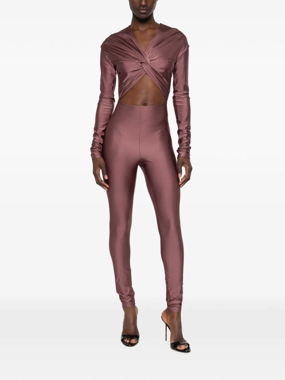 THE ANDAMANE Jumpsuit met gedraaid detail en uitgesneden details Paars