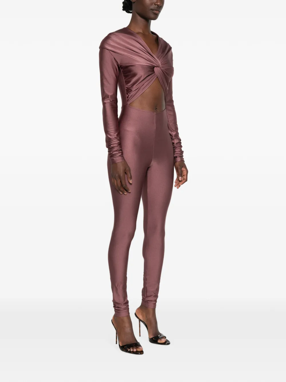 THE ANDAMANE Jumpsuit met gedraaid detail en uitgesneden details Paars