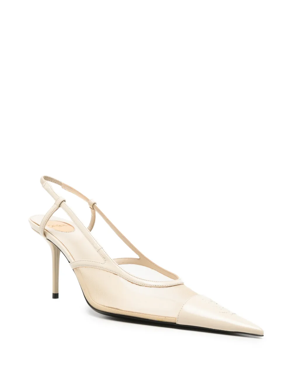 Saint Laurent Renée slingback pumps in mesh Beige
