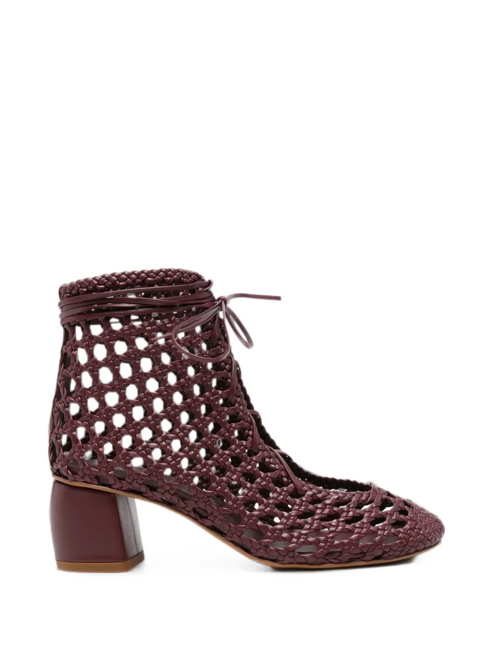 Forte woven lace-up ankle boots Rood