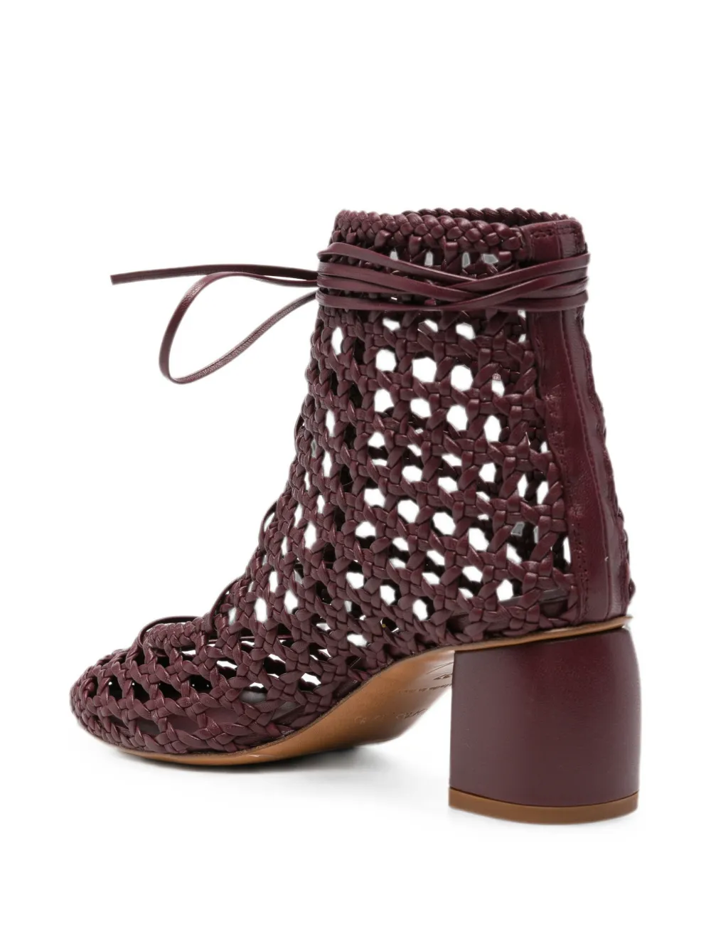 Forte woven lace-up ankle boots Rood