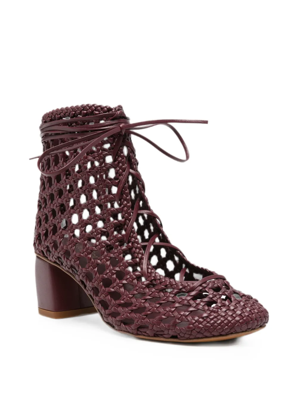 Forte woven lace-up ankle boots Rood