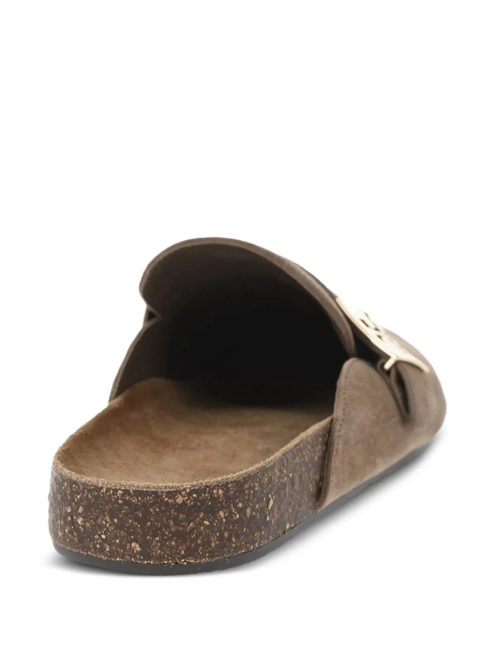 Tory Burch logo-buckle suede mules Bruin