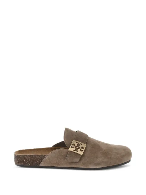 Tory Burch logo-buckle suede mules