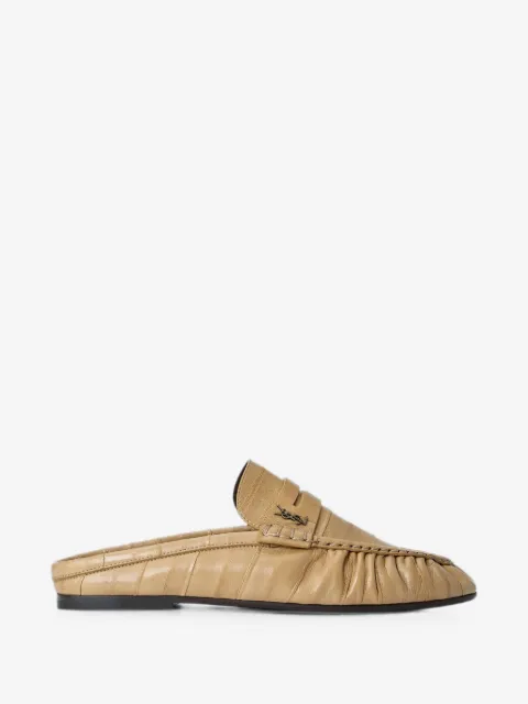 Saint Laurent Le Loafer mules in hagfish