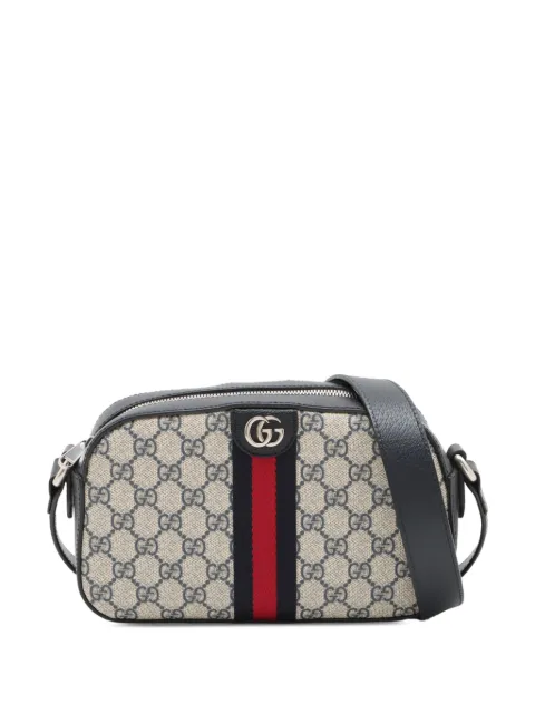 Gucci Pre-Owned 2000-2015 Small GG Supreme Textured Calfskin Web Ophidia Camera Bag crossbody bag