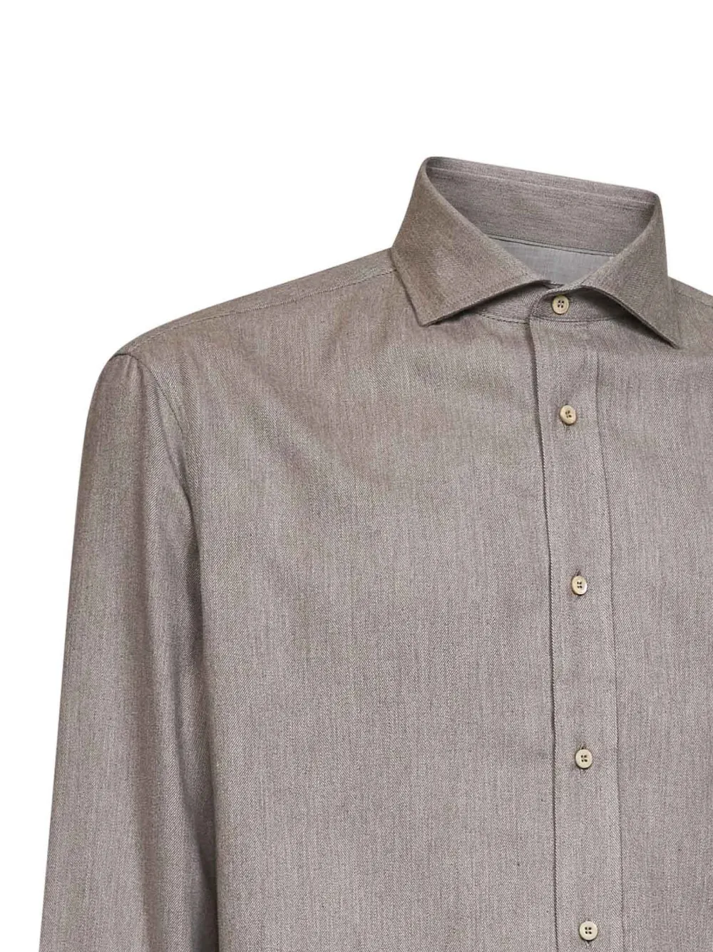 Brunello Cucinelli Overhemd met brede kraag Grijs