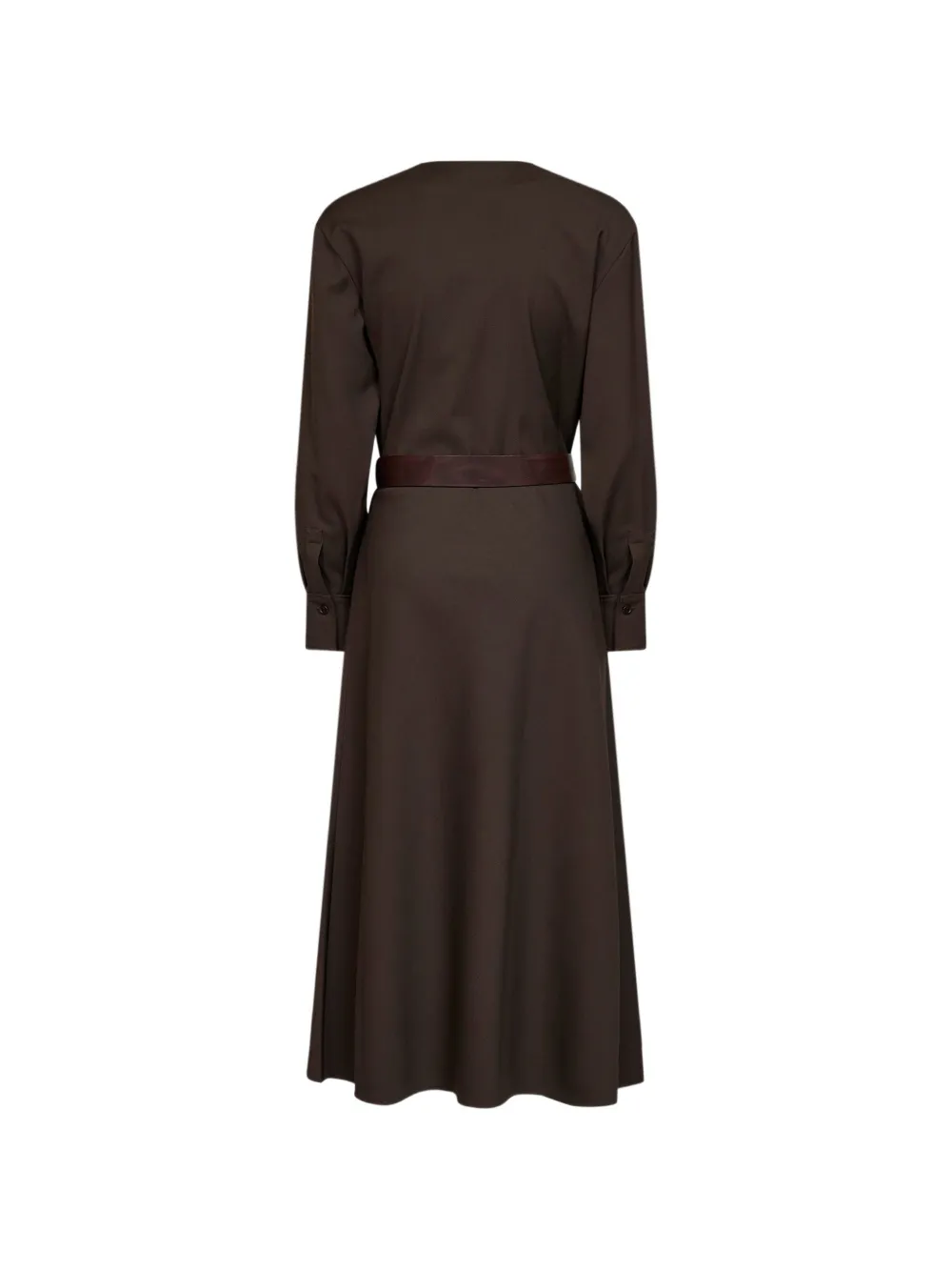 Brunello Cucinelli Monili-verfraaide midi-jurk met ceintuur Bruin