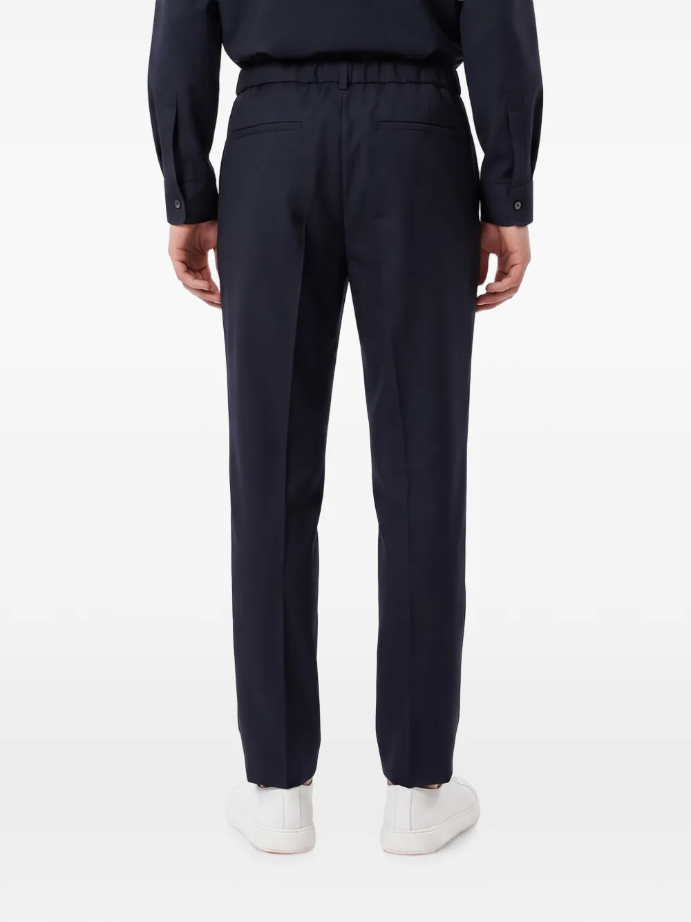 Jil Sander Plooibroek met toelopende pijpen Blauw