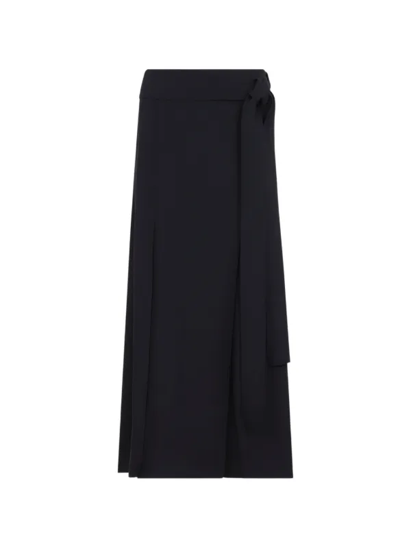 Studio Nicholson Wrap-front Tie-fastening Maxi Skirt in Black