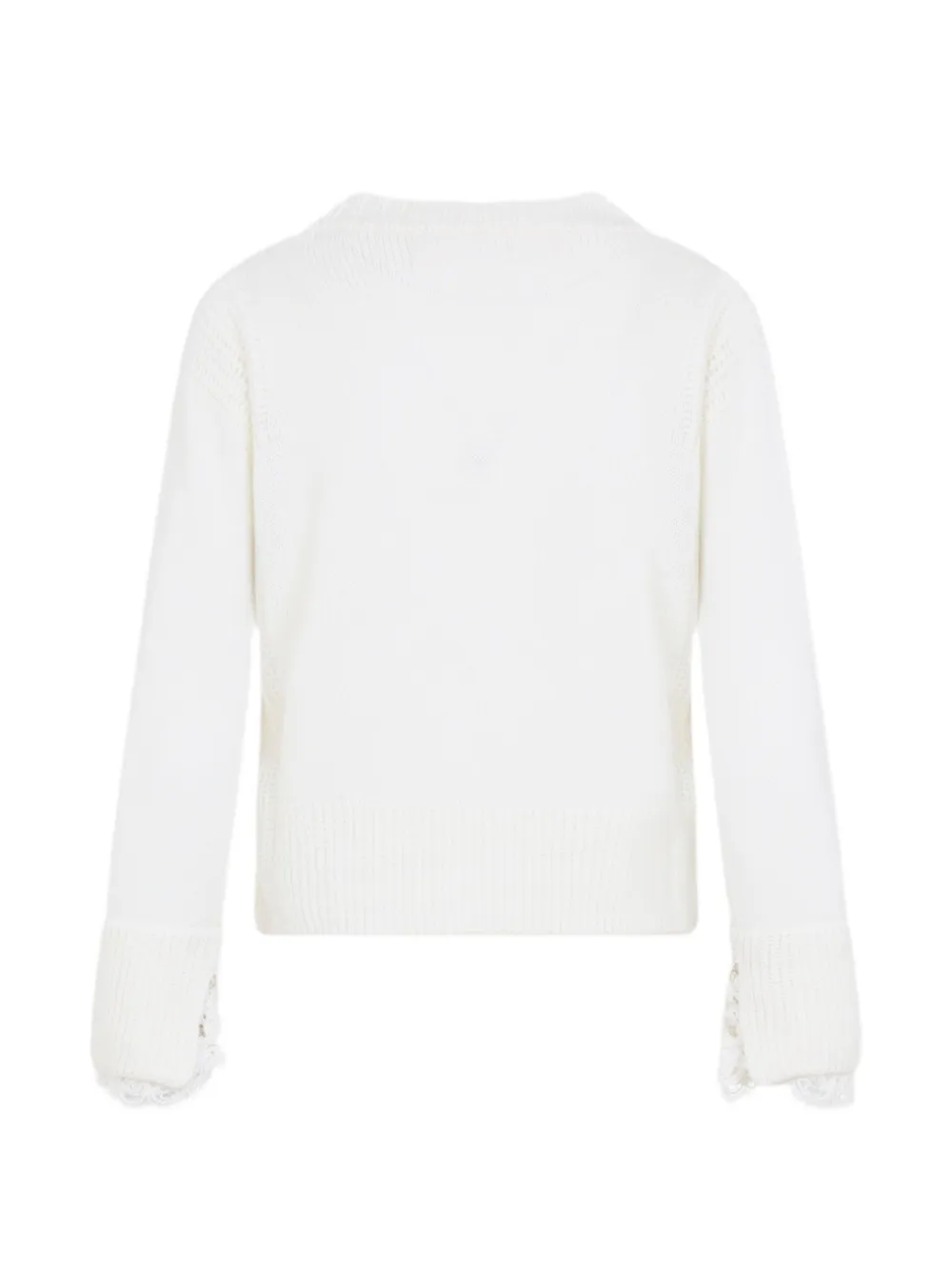 Ermanno Scervino lace-trim cashmere cardigan Wit