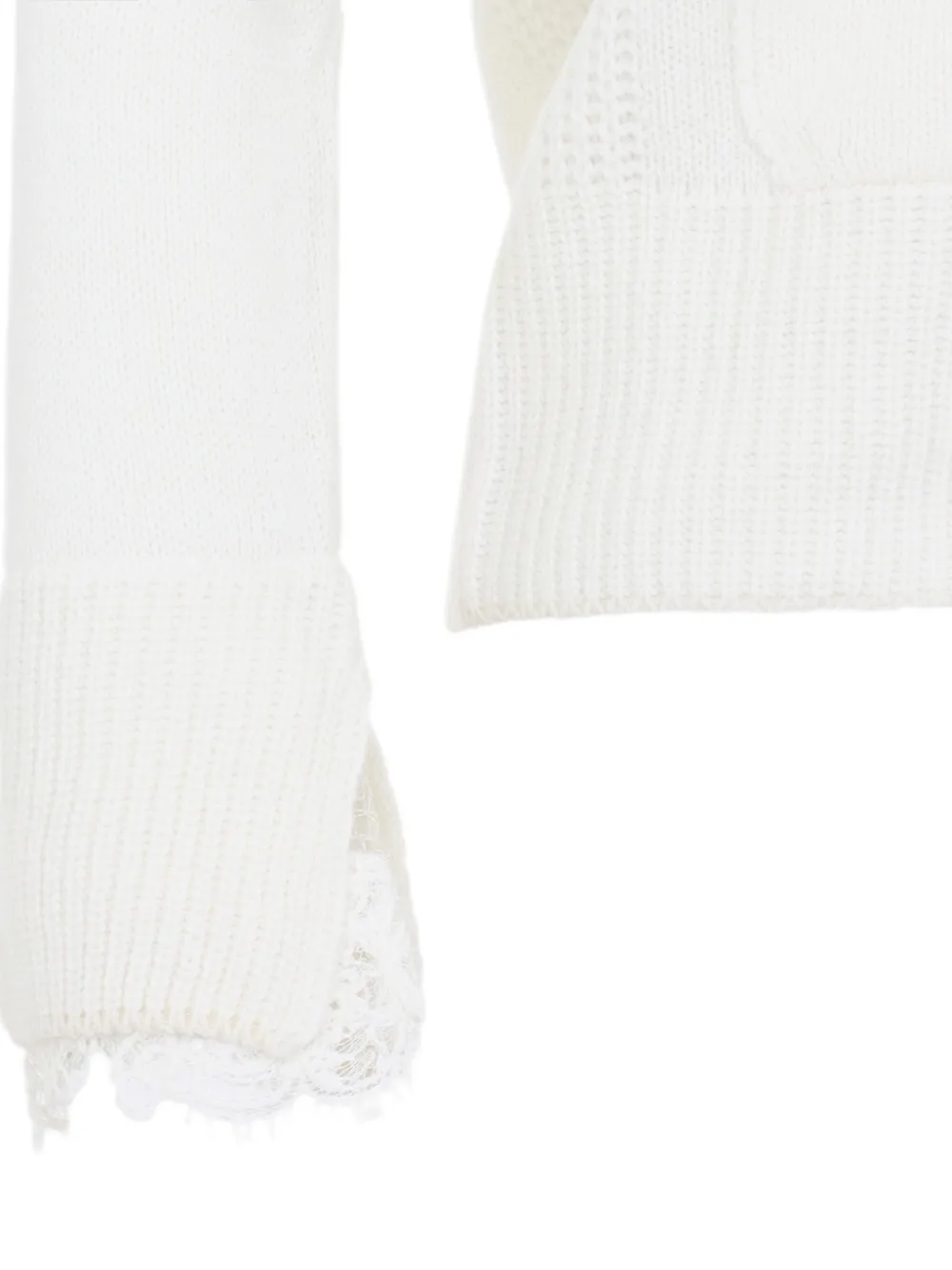 Ermanno Scervino lace-trim cashmere cardigan Wit