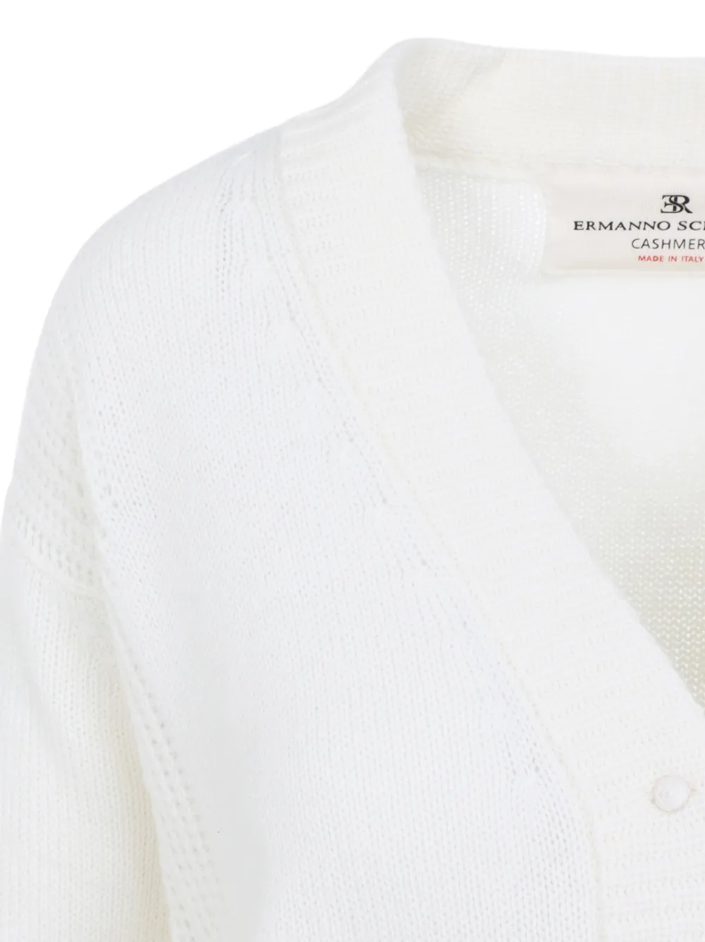 Ermanno Scervino lace-trim cashmere cardigan Wit