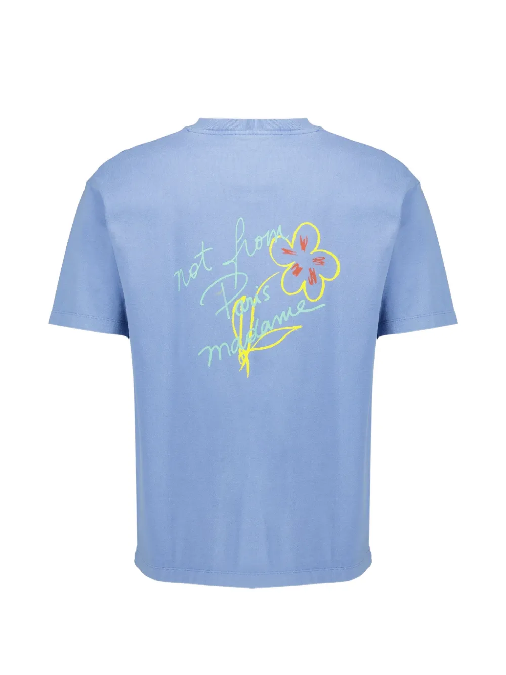 Drôle De Monsieur Esquisse slogan-print T-shirt Blauw