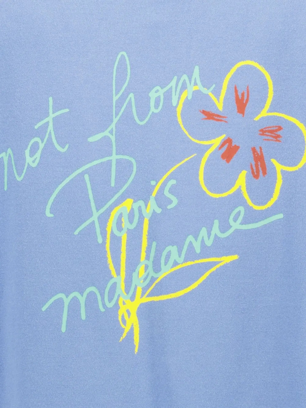 Drôle De Monsieur Esquisse slogan-print T-shirt Blauw