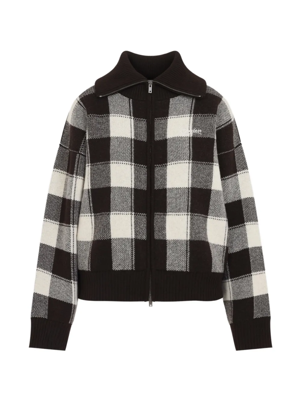Golden Goose check-pattern zip-up cardigan - Braun
