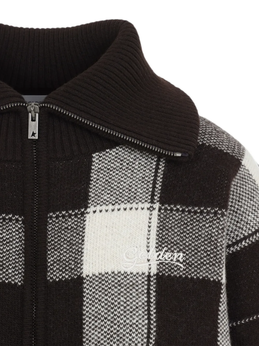 Golden Goose check-pattern zip-up cardigan Bruin