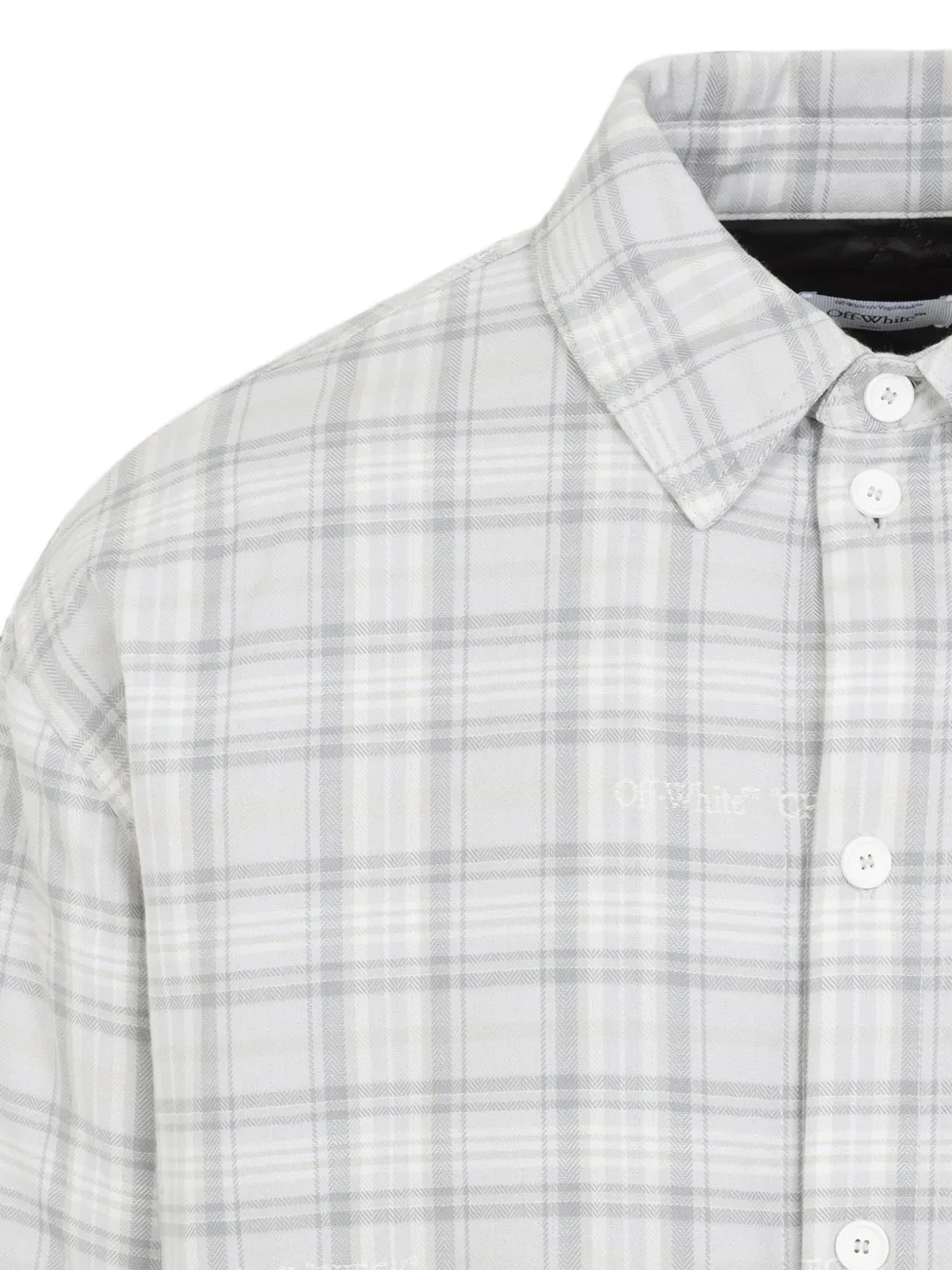 Off-White Geruite shirtjack met katoenen print Grijs