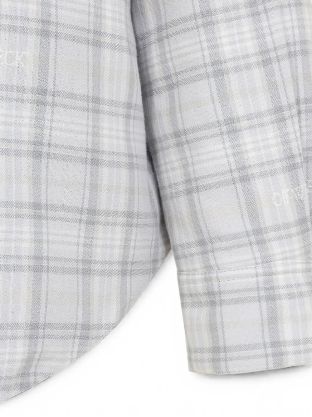 Off-White Geruite shirtjack met katoenen print Grijs