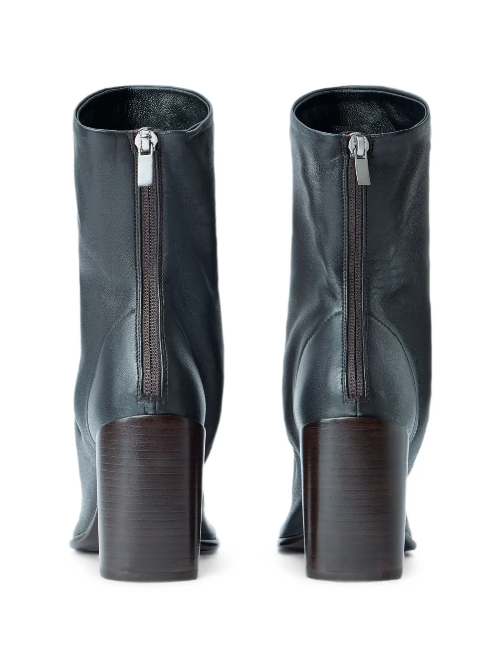 LEMAIRE Glove ankle boots with 80mm heel in leather Zwart