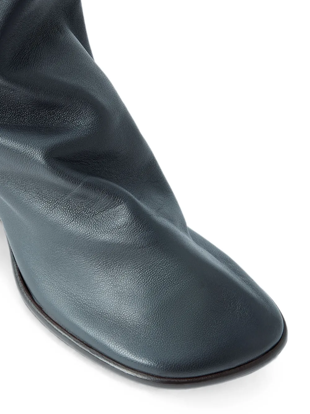 LEMAIRE Glove ankle boots with 80mm heel in leather Zwart