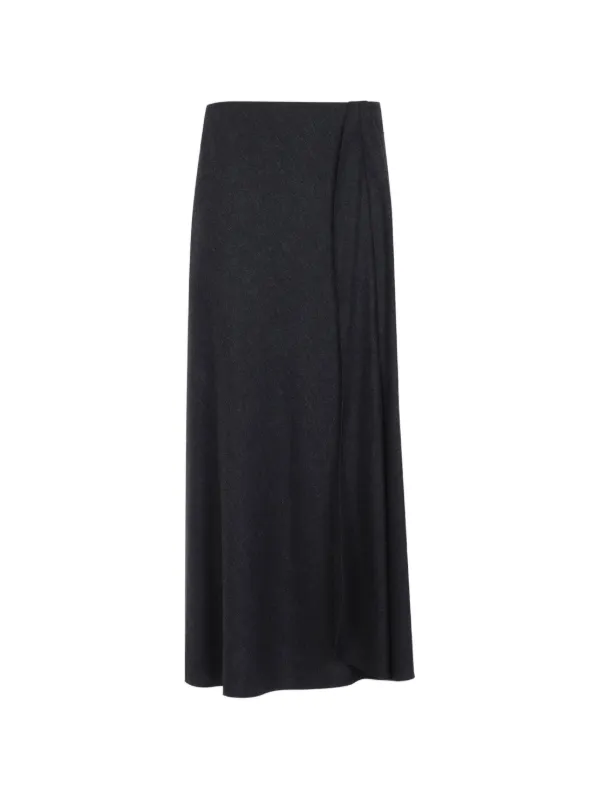 Giorgio Armani Asymmetric Draped Midi Skirt in Grey
