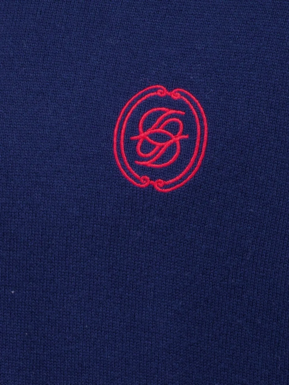 Drôle De Monsieur logo-embroidered V-insert sweater Blauw