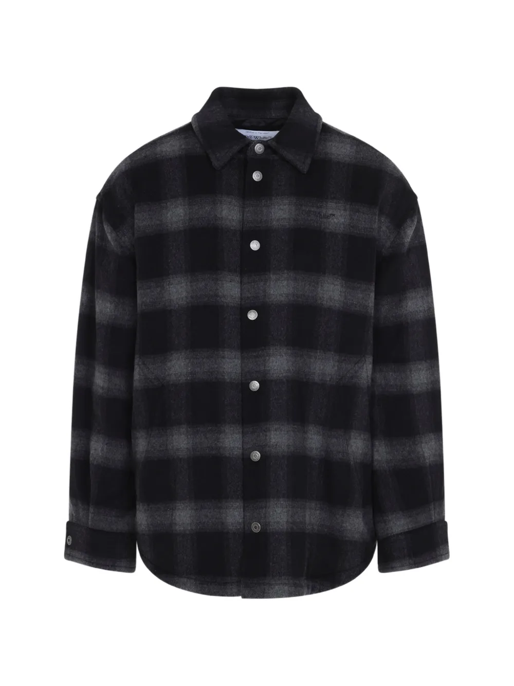 Off-White check-pattern wool jacket | Black | Image 1