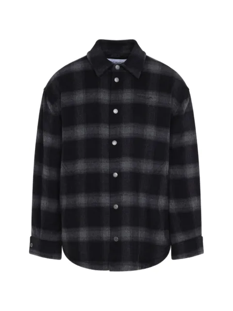 Off-White check-pattern wool jacket