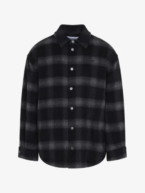 Off-White check-pattern wool jacket