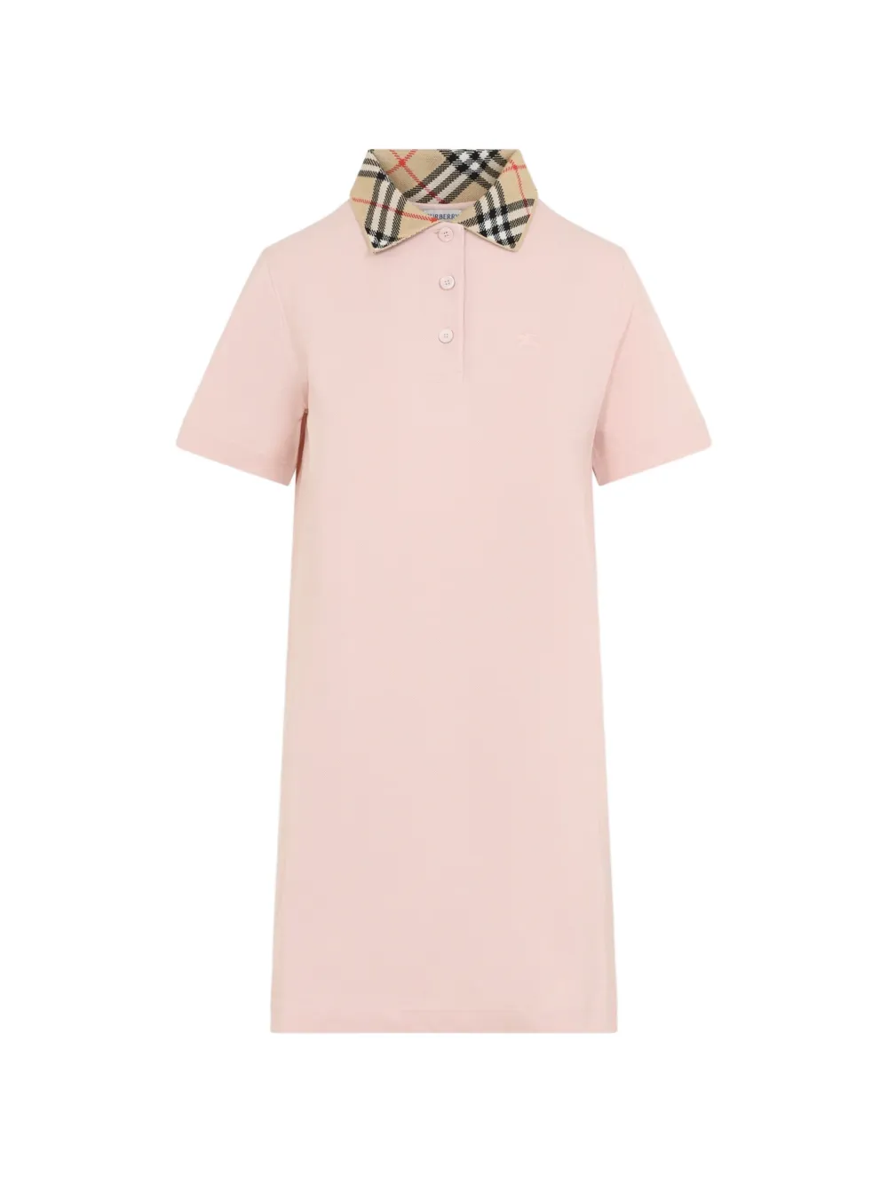 Burberry check-collar cotton polo shirt dress - Rosa