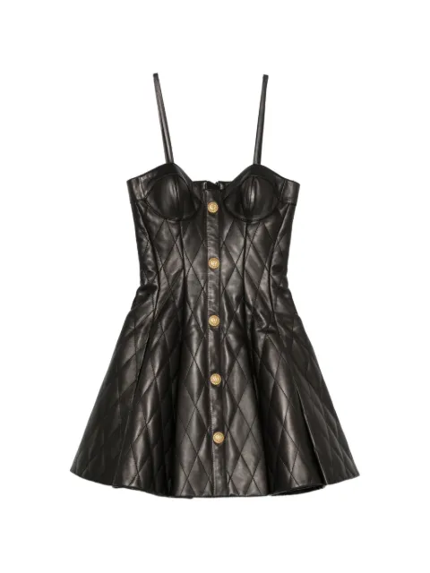 Balmain quilted leather mini dress