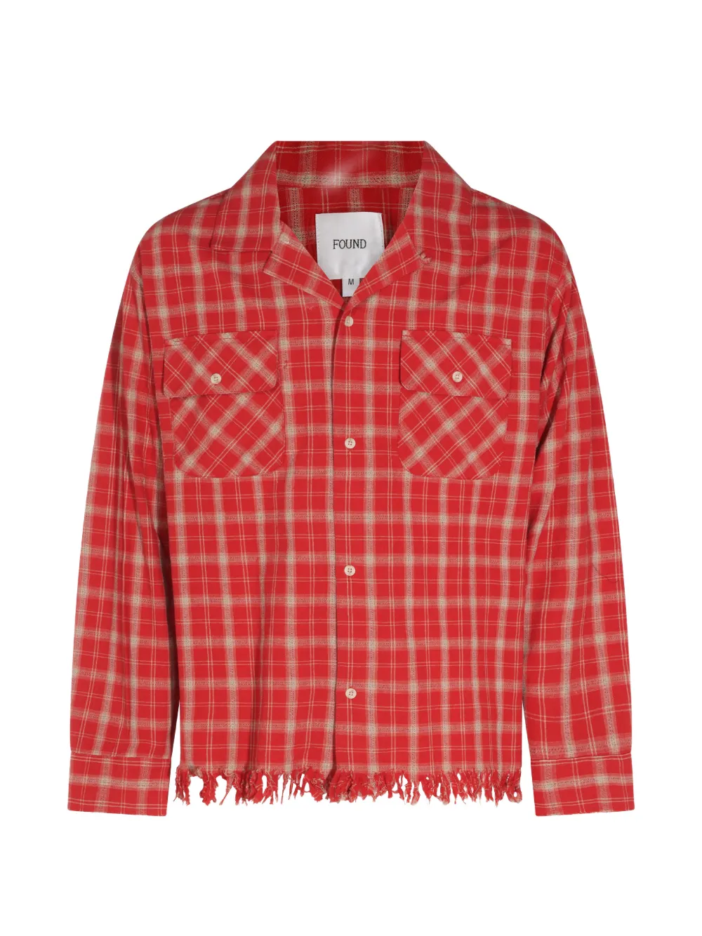 Found Plaid Frayed-edge Shirt In Red