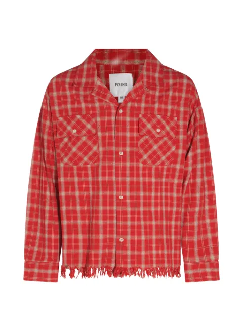 FOUND plaid frayed-edge shirt